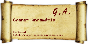 Graner Annamária névjegykártya